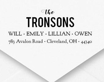 Personalized Family Address Stamp, Self-Inking, Housewarming Gift
