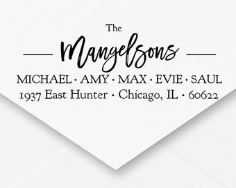Personalized Self-Inking Family Address Stamp, Custom Stationery