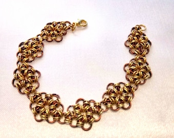 Flower chainmaille bracelet