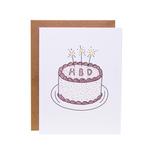 Carte joyeux anniversaire unique | Mignon Joyeux anniversaire Carte | Carte de gâteau HBD