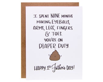 Funny First Father’s Day Card | Funny Father’s Day Card | Unique First Time Dad Card