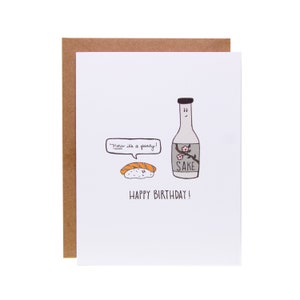 Funny Birthday Card | Sushi & Sake