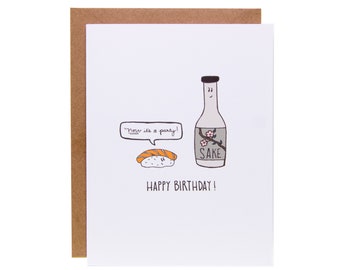 Funny Birthday Card | Sushi & Sake