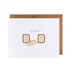 Drôle de se sentir mieux carte | Drôle Get Well Soon Card | Sentir 'Beurre'
