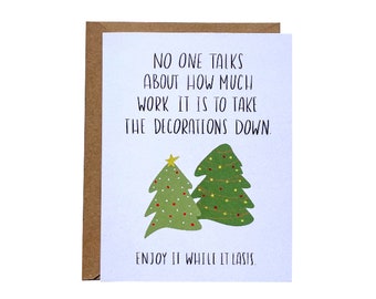 Funny Christmas Card | Unique Christmas Card | Christmas Trees Card | Christmas Decorations Card