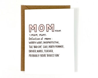 Funny Mother’s Day Card | Unique Mother’s Day Card | Definition of Mom Card