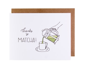 Niedliche Dankeskarte | Einzigartige Dankeskarte | Dankeschön, Matcha