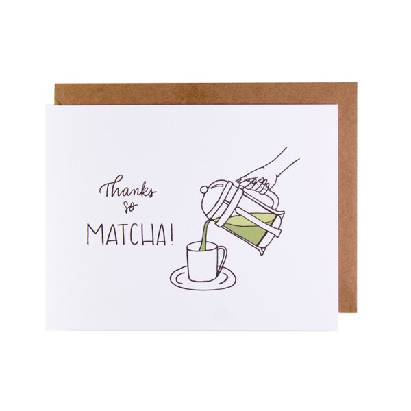 Cute Thank You Card | Unique Thank You Card | Thanks so Matcha