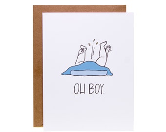 Funny New Baby Boy Card | Oh Boy, Changing Table