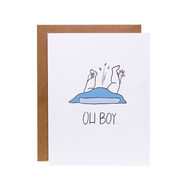 Funny New Baby Boy Card | Oh Boy, Changing Table