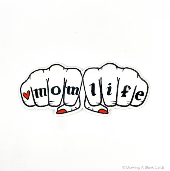 Vinyl Mom Life Sticker  | Vinyl Water Bottle Sticker | Vinyl Computer Sticker | Funny Vinyl Sticker | Mom Life Knuckles Sticker