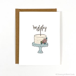 Einzigartige Hochzeitskarte | Süße Hochzeitskarte | Best Day Ever Cake Topper