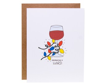 Funny Christmas Card | Unique Christmas Card | Wine Lover Christmas Card