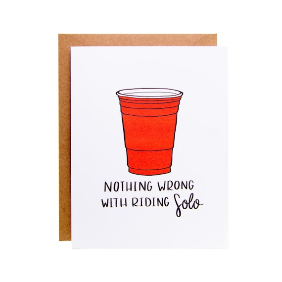 Funny Breakup Card | Funny Divorce Card | Nothing Wrong With Riding Solo
