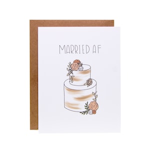Cartão de casamento engraçado | Cartão de casamento exclusivo | Casado com AF