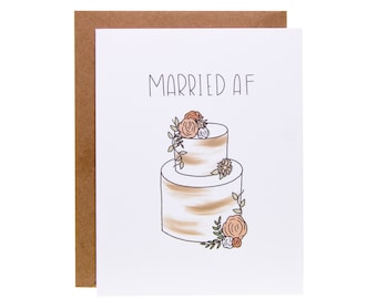 Funny Wedding Card | Unique Wedding Card | Married AF