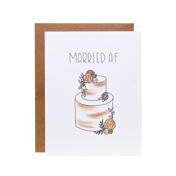 Funny Wedding Card | Unique Wedding Card | Married AF