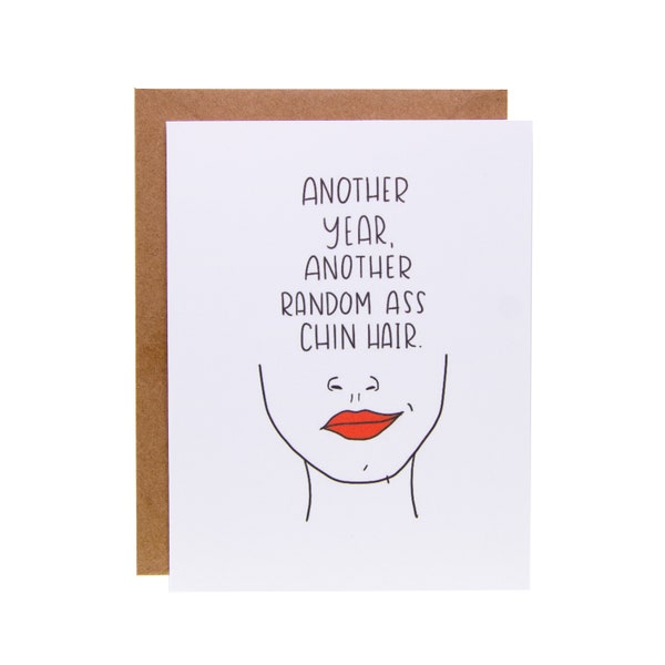 Funny Birthday Card | Relatable Birthday Card | Unique Birthday Card | Chin Hair Birthday