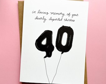 Funny Birthday Card | Unique Birthday Card | 40th Birthday Card
