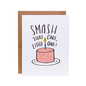 Drôle de première carte d’anniversaire | Carte unique de premier anniversaire | Anniversaire Smash Cake