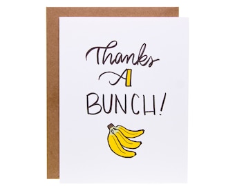 Niedliche Dankeskarte - Danke eine Bündel Banane