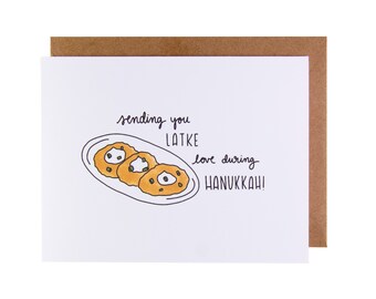 Cute Hanukkah Card | Sending You Latke Love During Hanukkah