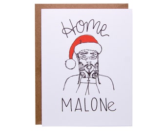 Funny Christmas Card | Home Malone | Posty Christmas Card