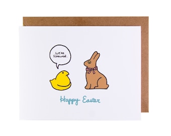 Funny Easter Card | Unique Easter Card | Peep and Chocolate Bunny