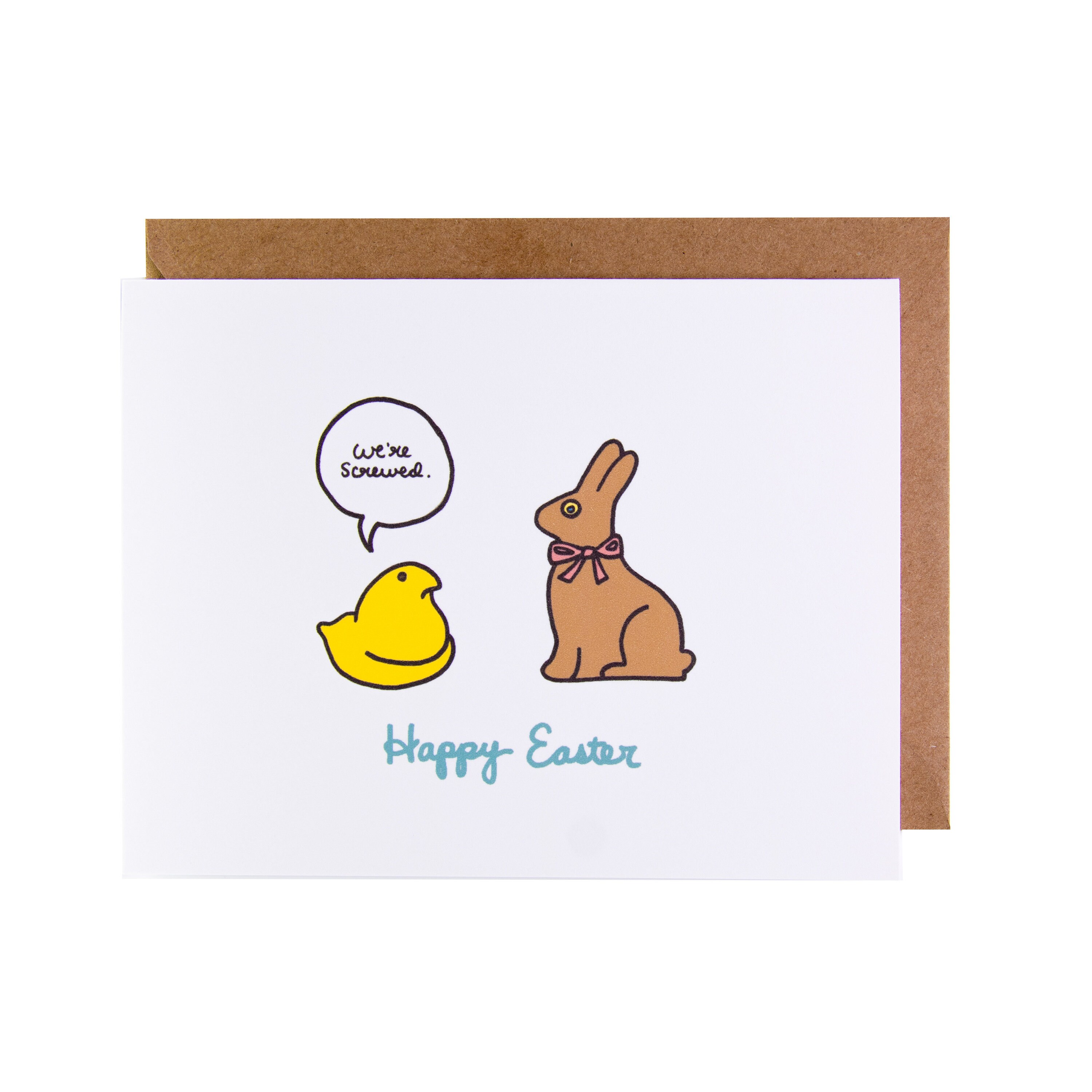 Funny Easter Card Unique Easter Card Peep and Chocolate Bunny Etsy