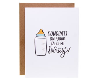 Funny Pregnancy Card | Funny Expecting Card | Congrats On Your Sobriety