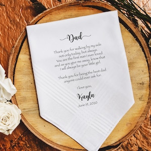 Dad Wedding Handkerchief, Father of the Bride Wedding Handkerchief, Personalized Wedding Handkerchief, Gift for Dad, printed hankies