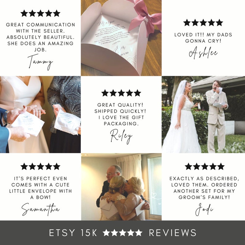 Peut inclure: Cinq avis clients pour un coffret cadeau de mariage. Les avis sont tous cinq &eacute;toiles et incluent des commentaires positifs sur la qualit&eacute;, la rapidit&eacute; de livraison et l'emballage. Les avis incluent &eacute;galement des photos du coffret cadeau offert &agrave; la mari&eacute;e et au mari&eacute;.