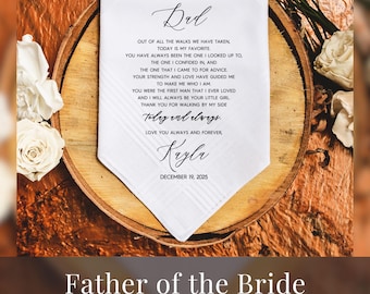 Father of Bride Gift, Mother of Bride Gift, Gift from Bride, Personalized Wedding Handkerchief, Father of the Bride, Gift from Daughter