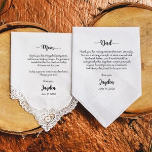Mother of the Groom Gift & Father of the Groom Gift from the Groom,wedding handkerchief from son, print, mother of groom gift from son
