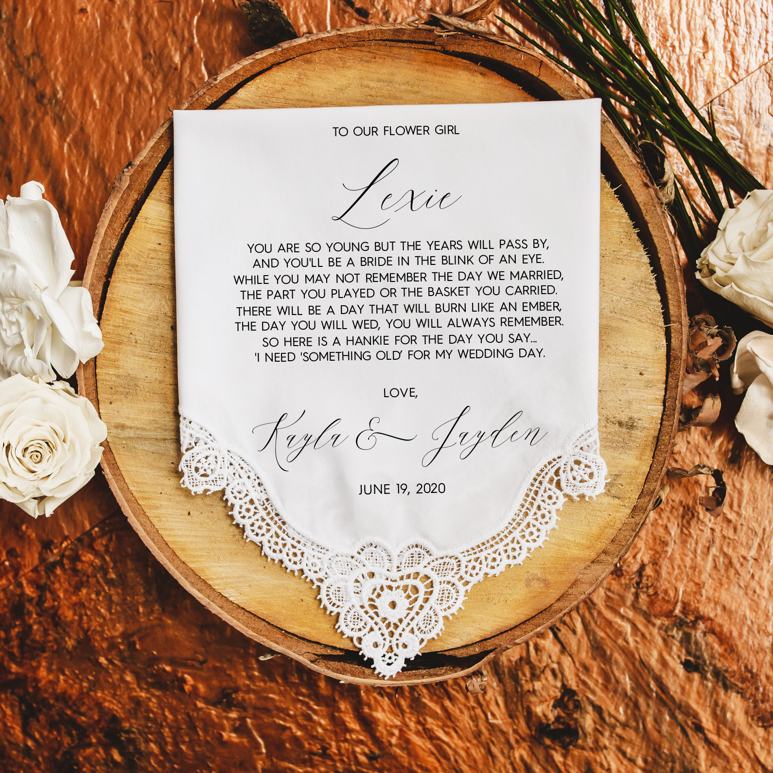 Flower Girl Thank You Gifts Flower Girl Handkerchief Thank Etsy