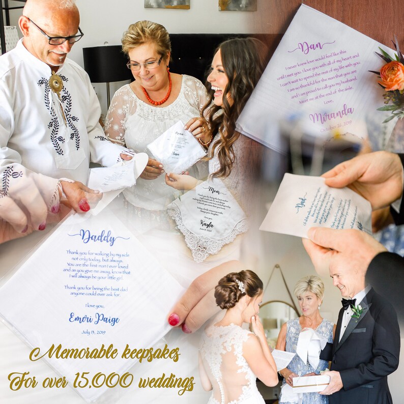 Stepmom personalized wedding gift second mom Stepmother wedding handkerchief from the Groom SM1-N stepmom gift printed