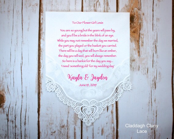 gift from flower girl to bride and groom