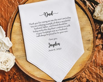 Father of the Groom Gift from the Groom, wedding handkerchief from son, print, father of the groom gift from son- FOGG