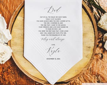 Cadeau père de la mariée de la mariée, mouchoir de mariage, cadeau père de la fille