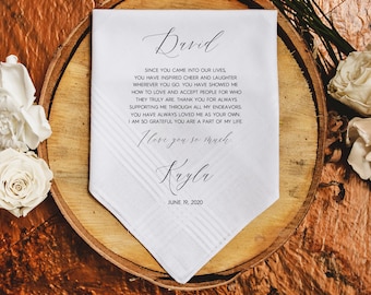 Stepfather of the Bride Gift Handkerchief, printed, customized, stepfather of the bride handkerchief - SFN