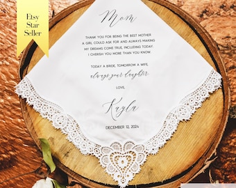 Cadeau pour la mère de la mariée et cadeau pour le père de la mariée de la mariée, cadeau pour la mère de la mariée, mouchoir de mariage de sa fille, cadeau pour les parents