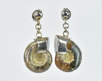 Ammonite Sterling Silver Earrings  (1)