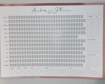 student planner ut Academic Yearly Student Study wall planner September 22 /23