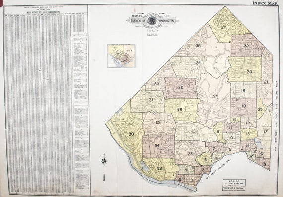 MAP of the City of Washington DC /& Georgetown circa 1867 Vintage Reprint Poster