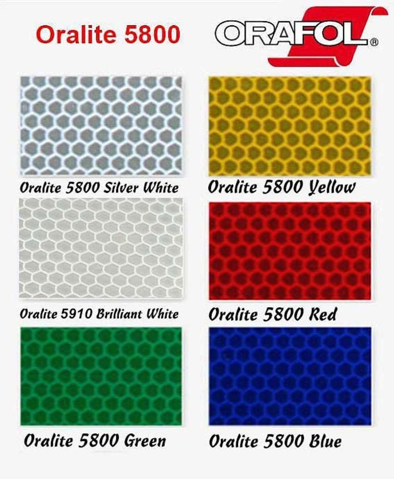 highly reflective vinyl sheets oralite 5800 4 sheet sizes etsy
