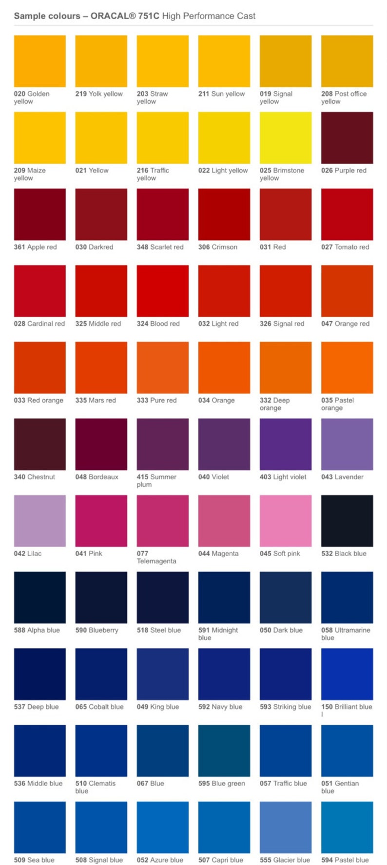 Oracal 751 Adhesive Vinyl 10 x 8 or 10 x Etsy