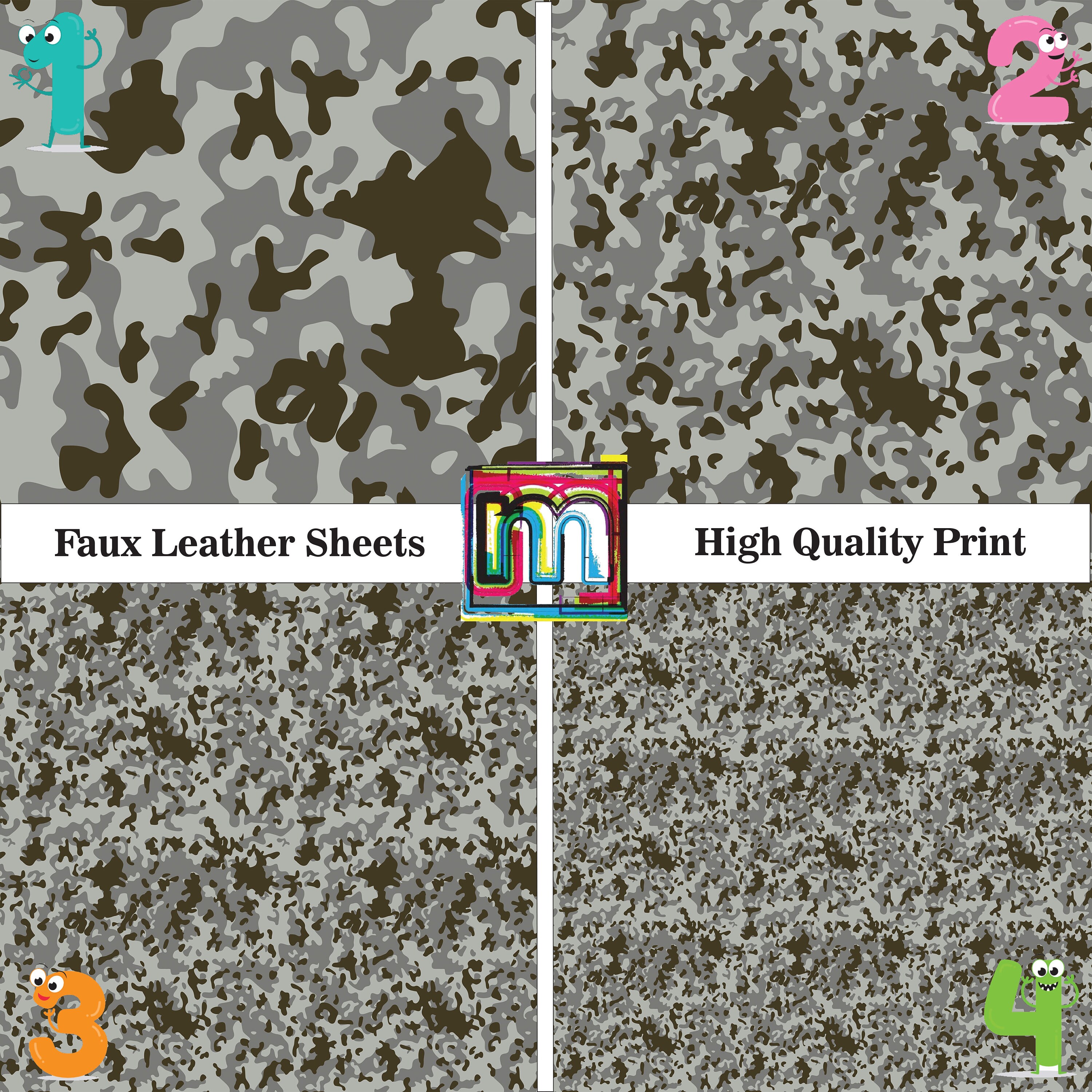 Graues Camo Kunstleder Bögen Soft Camouflage gemustertes | Etsy