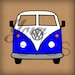 SVG File VW Campervan Car Layered Image for Electronic Die Cutting Machines - Scrapbooking - Cardmaking - Crafts - Men - Mod - Retro