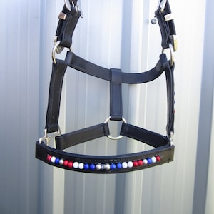 Lge Mini Horse/Pony Beaded Show Halter - free w/wide postage