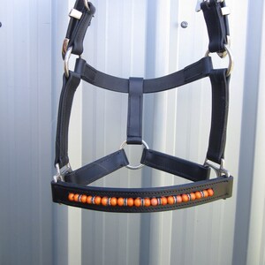 Lge Mini Horse/Pony Beaded Show Halter - free w/wide postage